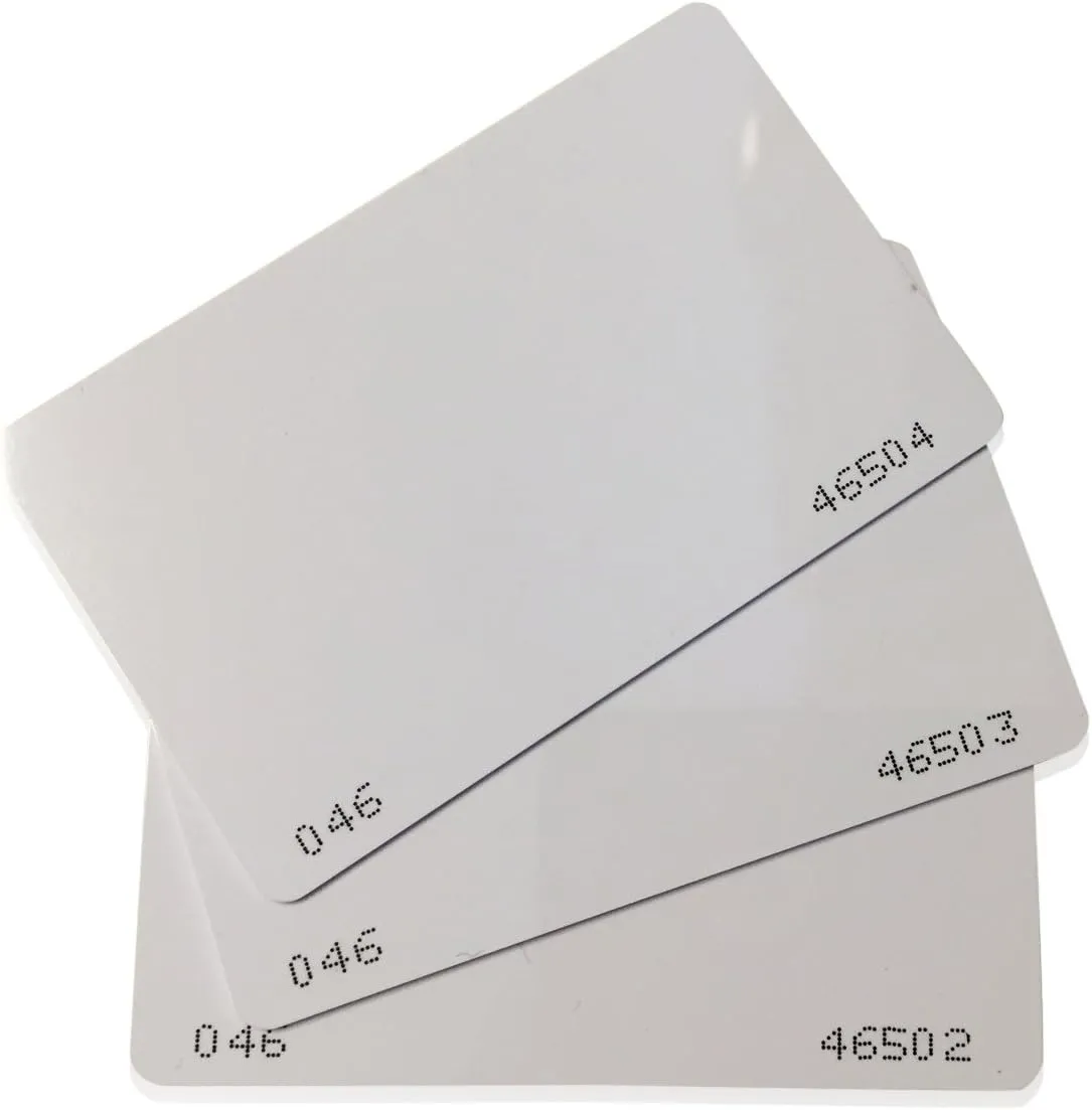 100 pcs 26 Bit Proximity CR80 Cards Weigand Prox Blank Printable Swipe Cards Compatable with ISOProx 1386 1326 H10301 format readers. Works with the vast majority of access control systems