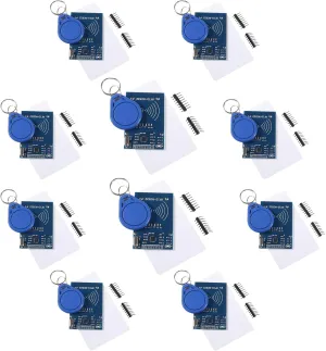 10Pcs RFID Kit Mifare RC522 RF IC Card Sensor Module MFRC-522 RFID Reader Module   Key Ring   S50 White Card for Raspberry Pi