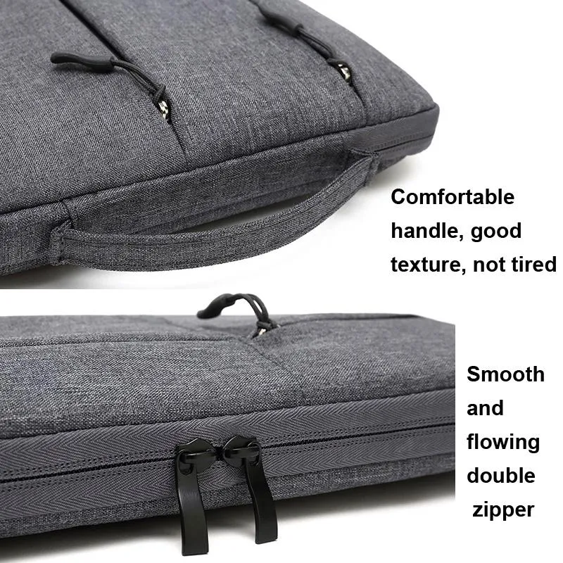 11.6 Inch Business Laptop Liner Bag - Polyester Zipper Closure - Black