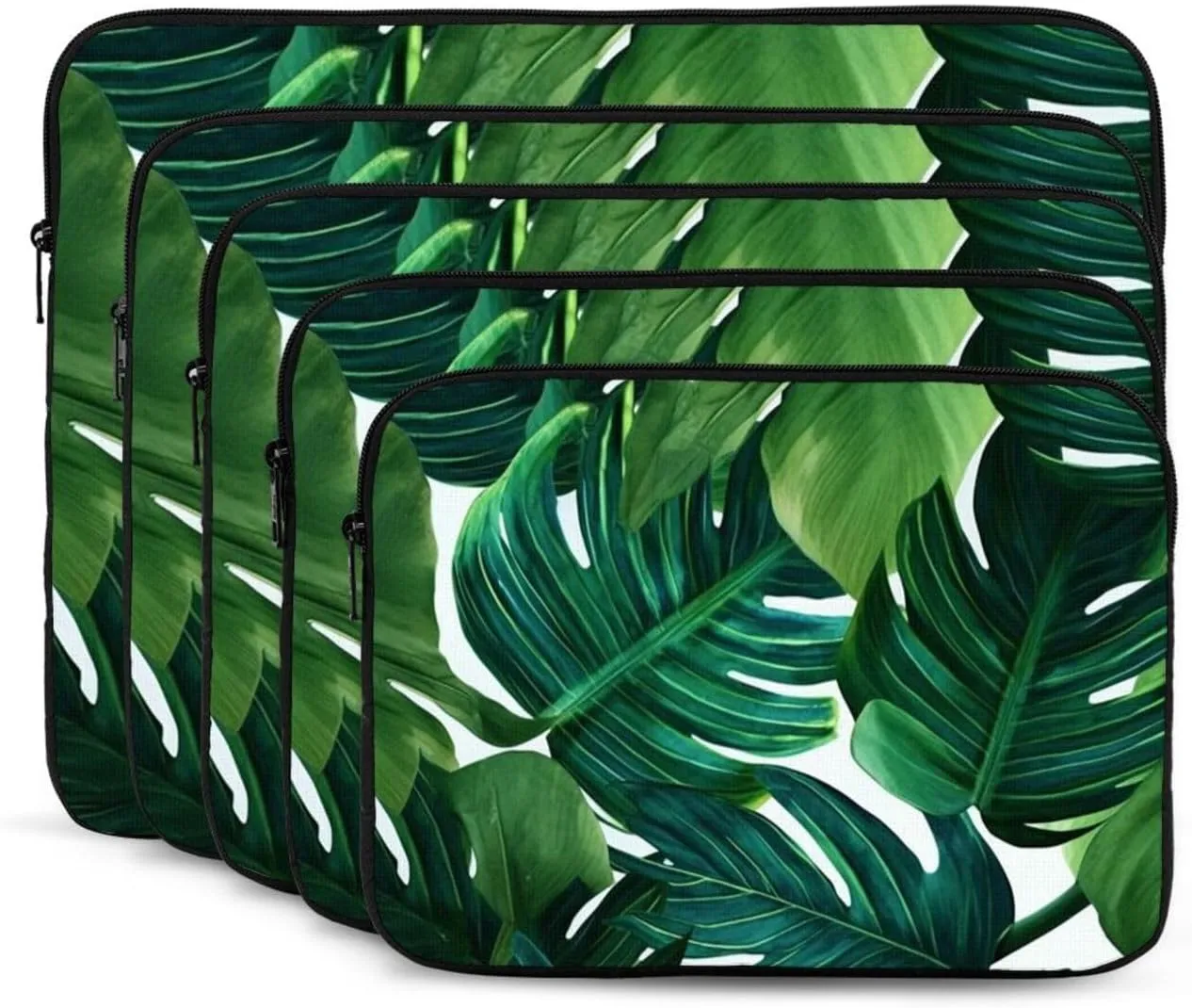 12 Inch Laptop Sleeve Bag Waterproof Shockproof Laptop Case Bag Banana Leaves Computer Skin Bags Lightweight Tablet Carrying Case