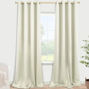 120 Inches Extra Long Curtains for Living Room 2 Panels Grommet Darkening Insulated Thermal 90% Blackout Drapery Tall Ceiling Curtain for Large Big Window Treatments Ideas Drapes,Cream/Off White/Ivory