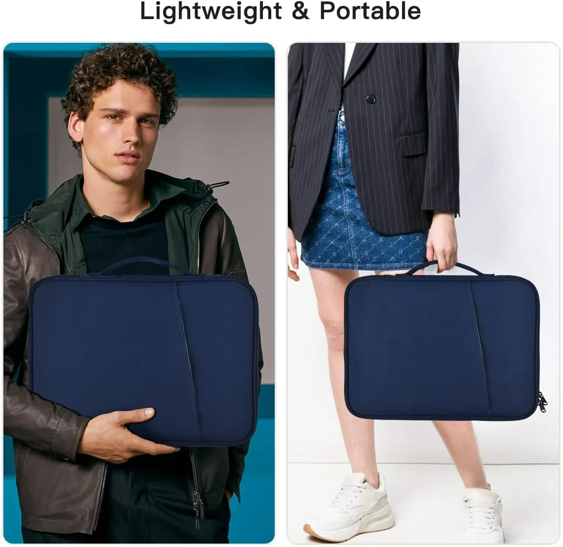 12.9 Inch Tablet Carrying Bag for Samsung Galaxy Tab S9  Plus/S8 /S7  Plus/S7 FE 12.4" & 13 inch iPad Pro M4, iPad Air M3 M2 2025 2024, Surface Pro 11 Snapdragon,10,9,8,X,7 ,7,6,5,4,3 Sleeve Case-Blue