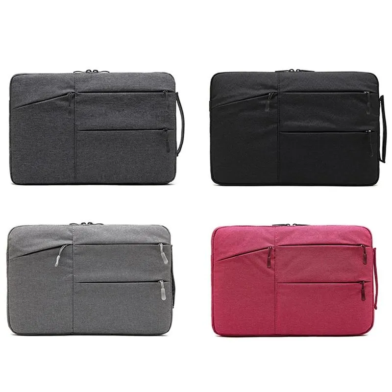 13.3 Inch Business Laptop Liner Bag - Polyester Zipper Closure - Rose Red