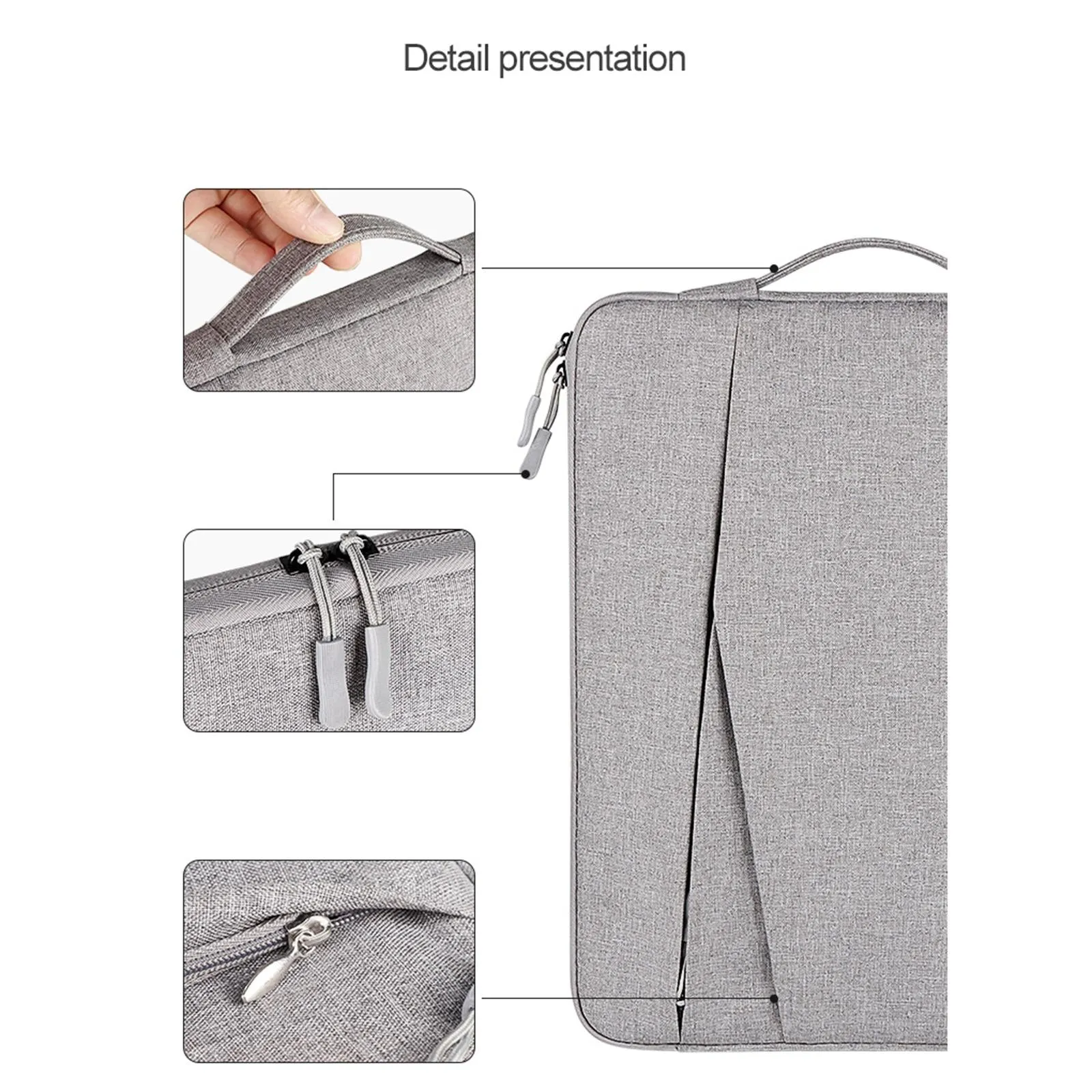 13.3 Inch Polyester Laptop Liner Bag with Small Bag - Ideal for Notebooks - Deep Space Gray