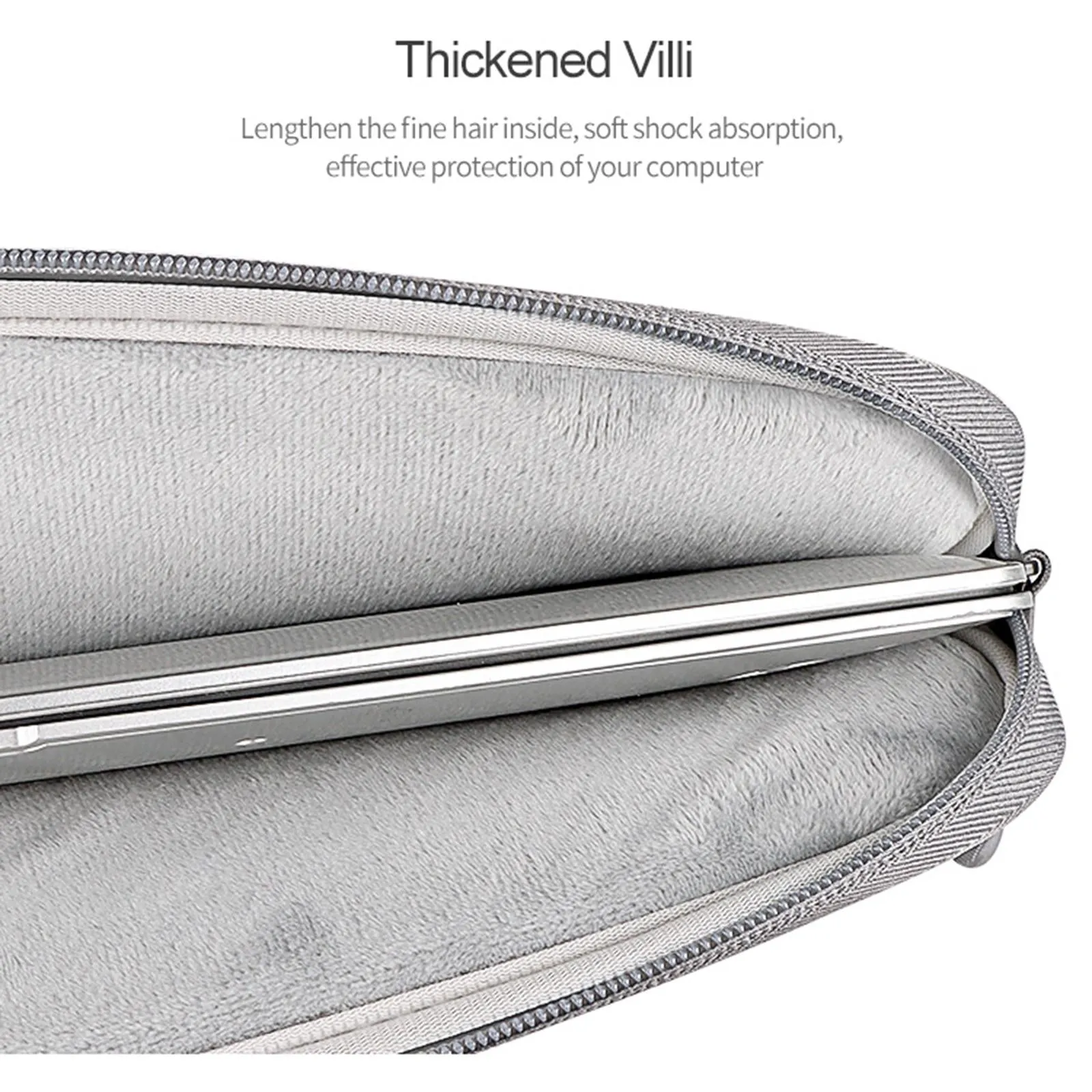 13.3 Inch Polyester Laptop Liner Bag with Small Bag - Ideal for Notebooks - Deep Space Gray