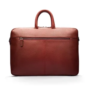 13" Leather Laptop Bag - Burgundy