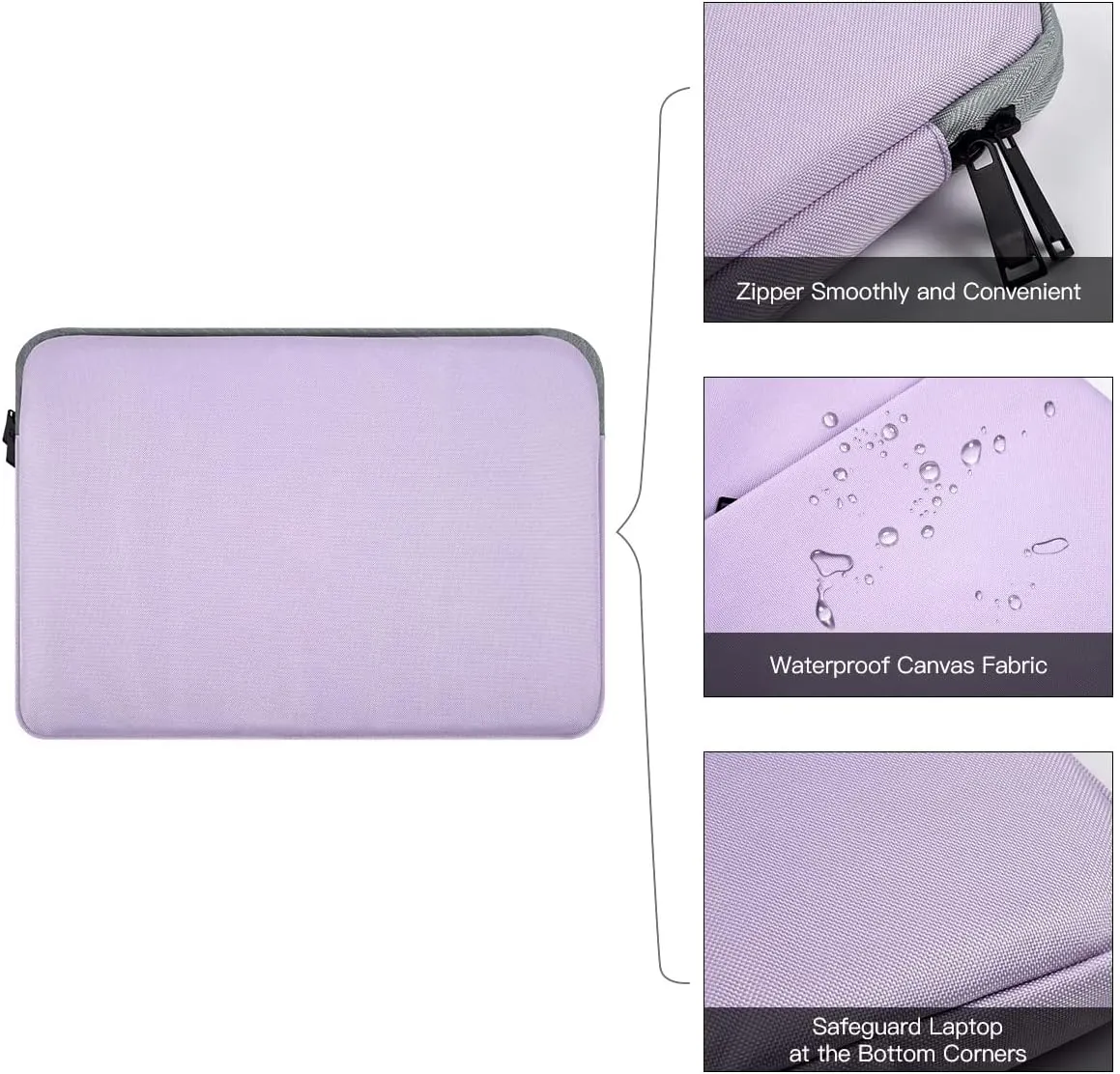 14 Inch Laptop Sleeve Case for Lenovo Flex 5/ IdeaPad/ThinkPad, ASUS Chromebook/VivoBook/ZenBook 14, Acer Dell HP Chromebook 14/ HP Stream 14/ Pavilion Computer Notebook Bag, Purple