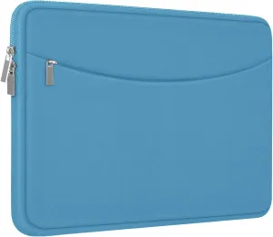 14 inch Laptop Sleeve Case, Shockproof Protective Laptop Cover Briefcase Carrying Computer Bag with Accessory Pocket Portable Computer Sleeve for 14" MacBook, HP, Dell, Lenovo, Acer, Light Blue