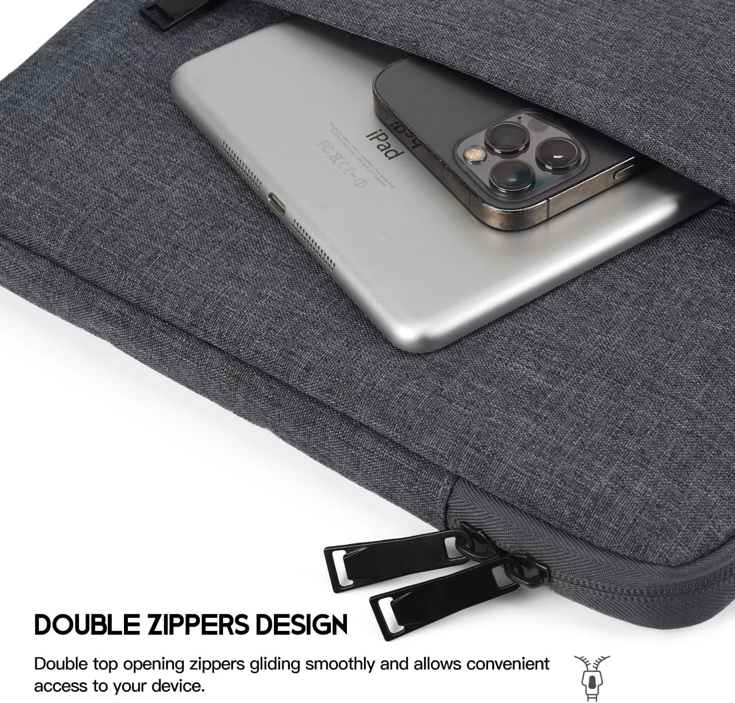 15 inch Laptop Sleeve Case for 2025 2024 MacBook Air 15 inch with Apple M2 M3 M4 Chip A2941 A3114 A3241, Water-Resistant Shockproof Carrying Bag Cover -Space Gray