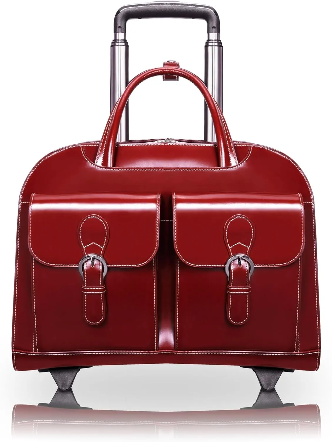 15" Leather Wheeled Ladies' Laptop Briefcase