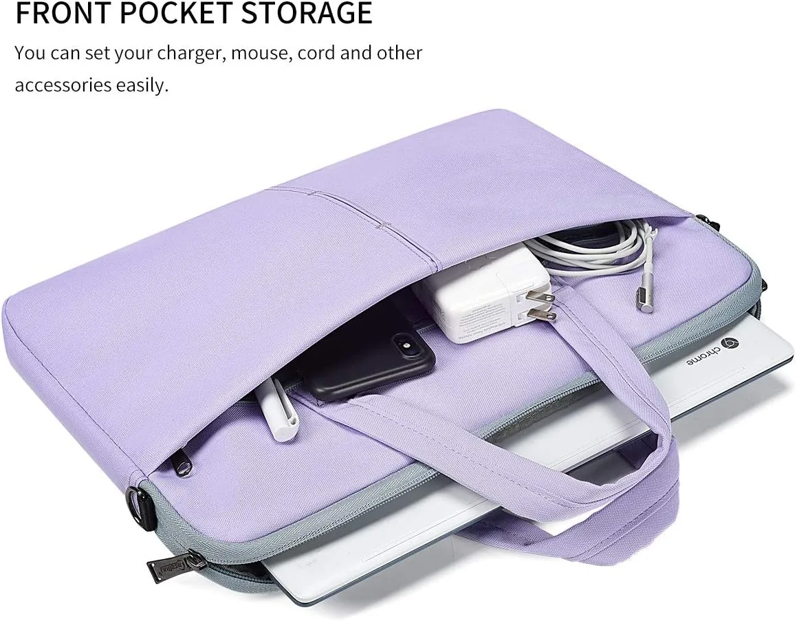 17 17.3 Inch Laptop Bag Women for Dell Inspiron/HP Envy/LG Gram 17"/ ASUS ROG Strix/Razer Blade Pro 17/Lenovo Acer, Laptop Sleeve Case with Shoulder Straps Carrying Handbag, Purple