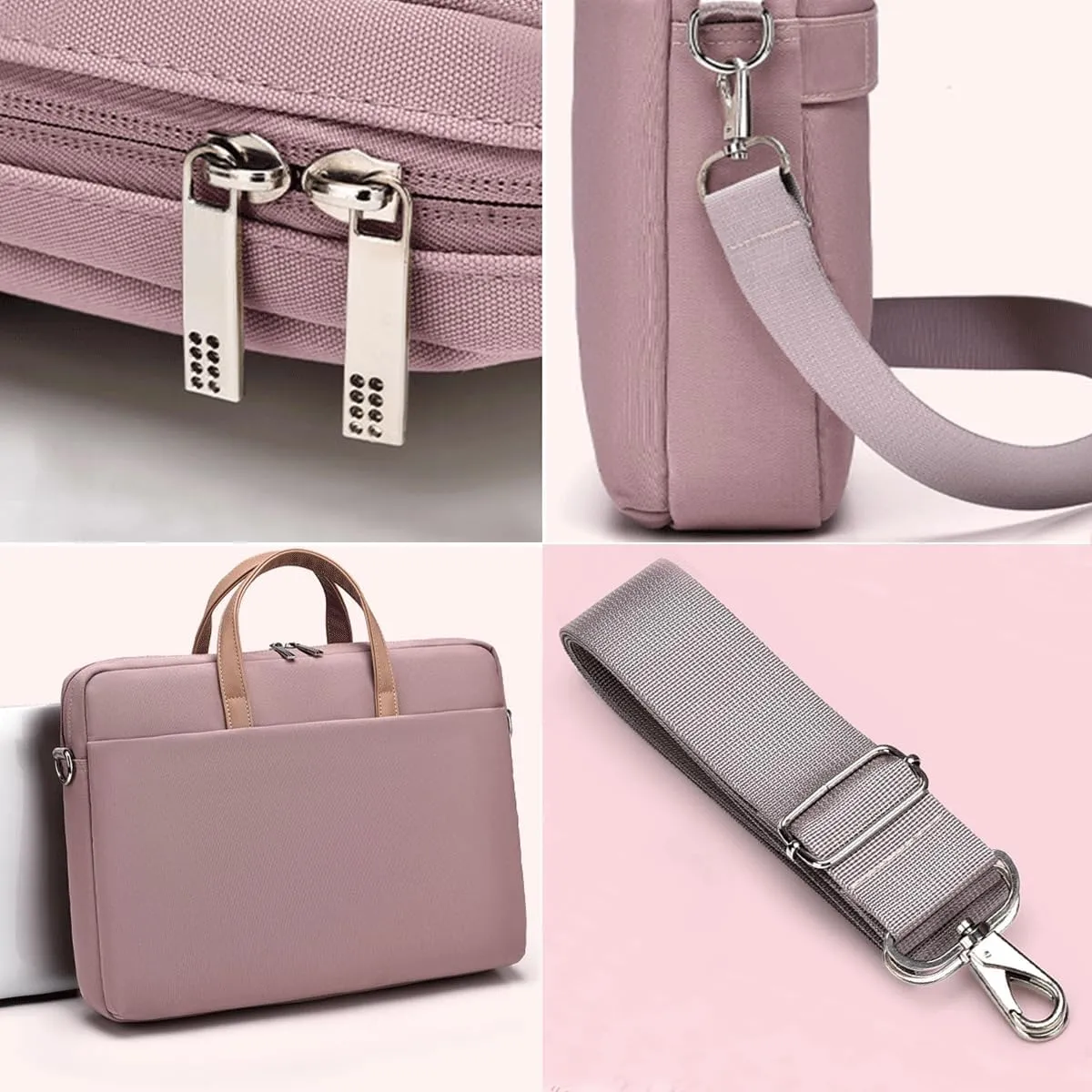 17 17.3 inch Laptop Case Waterproof Laptop Sleeve Cover Women Computer Carrying Shoulder Bag Compatible with ASUS Vivobook 17.3", Acer Nitro 5 17.3", LG Dell MSI HP 17 17.3" Notebooks, Pink