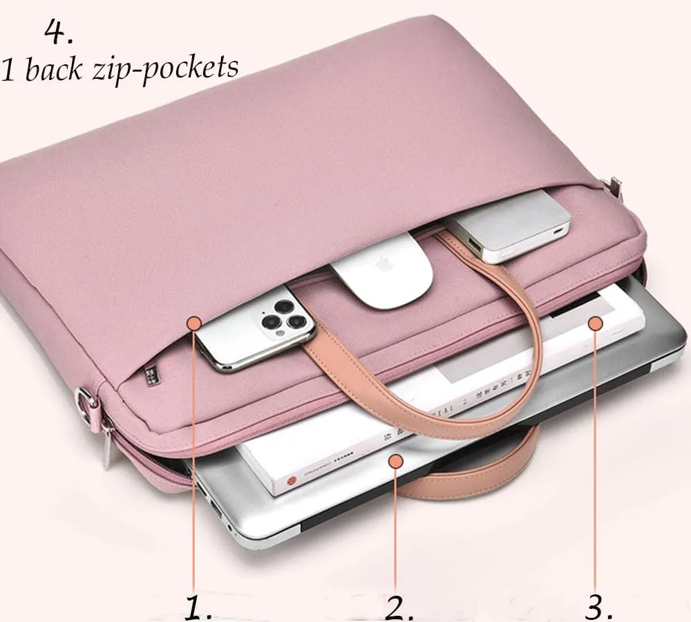 17 17.3 inch Laptop Case Waterproof Laptop Sleeve Cover Women Computer Carrying Shoulder Bag Compatible with ASUS Vivobook 17.3", Acer Nitro 5 17.3", LG Dell MSI HP 17 17.3" Notebooks, Pink