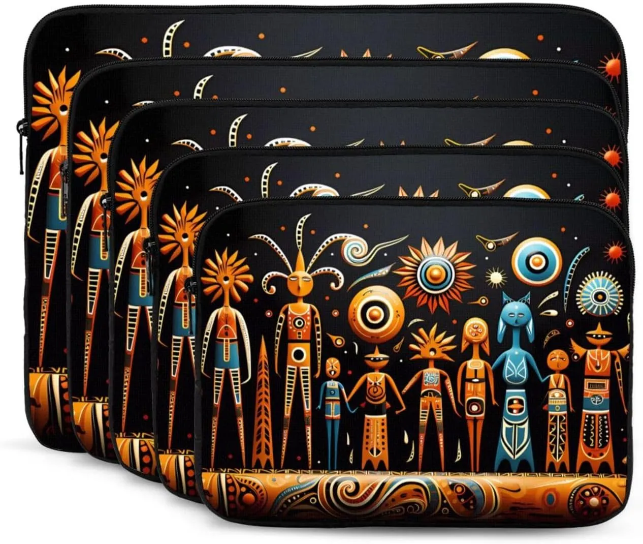 17 Inch Laptop Case Computer Sleeve Shockproof Water-Resistant Notebook Case Bag for Business Travel and Daily Use Primitive Totem Prints