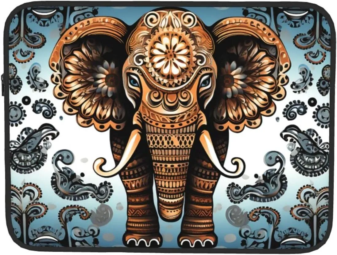 17 Inch Laptop Sleeve Bag Waterproof Shockproof Laptop Case Bag Elephant Pattern Computer Skin Bags Lightweight Tablet Carrying Case