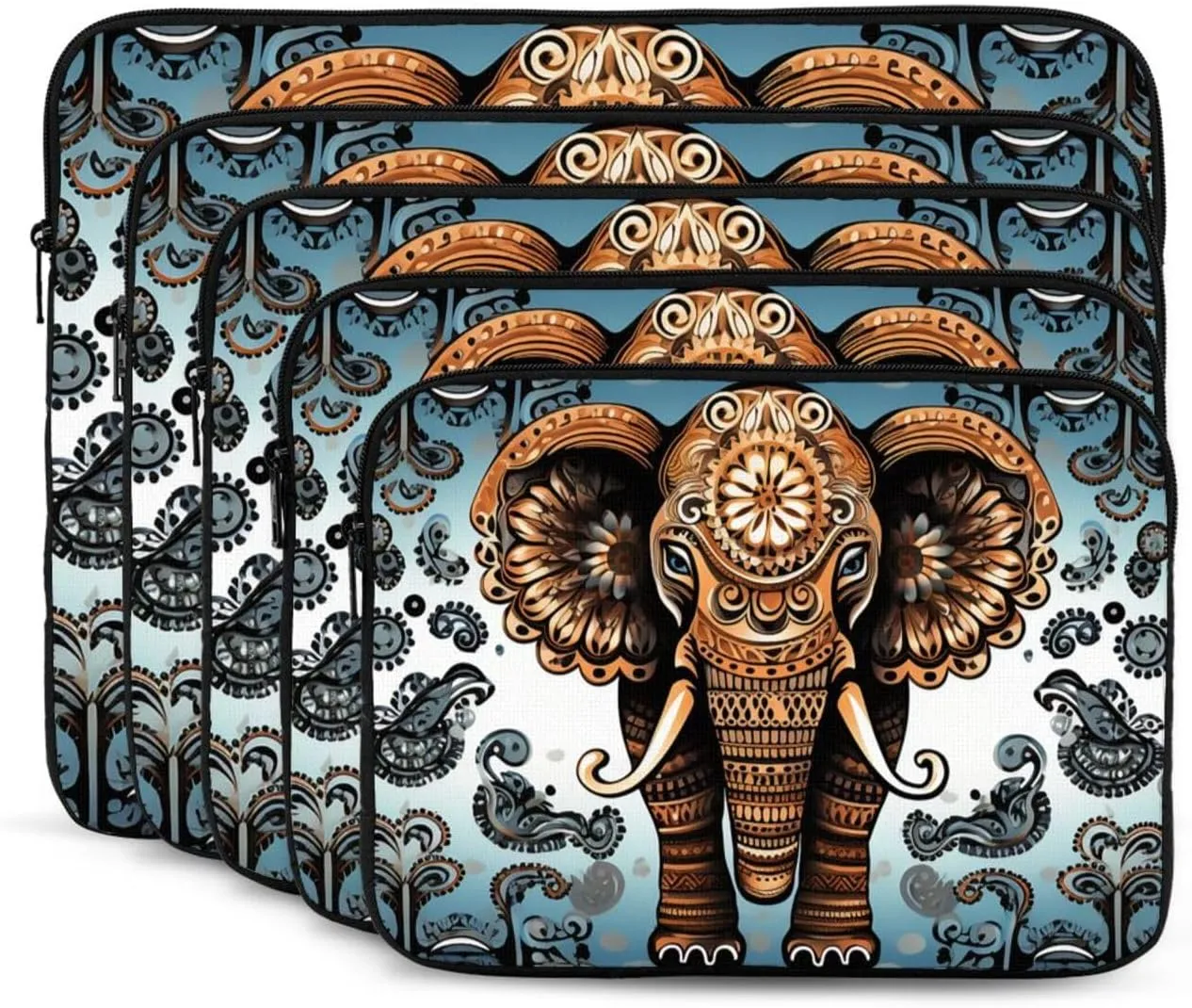 17 Inch Laptop Sleeve Bag Waterproof Shockproof Laptop Case Bag Elephant Pattern Computer Skin Bags Lightweight Tablet Carrying Case