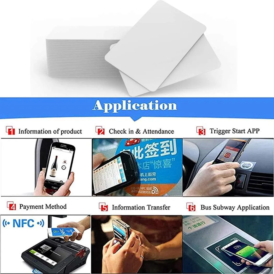 200 Pieces MIFARE NFC MIFARE RFID Classic 1K chip 13.56MHZ PVC Card Smart Card IC Card Proximity Encryption Logic Card