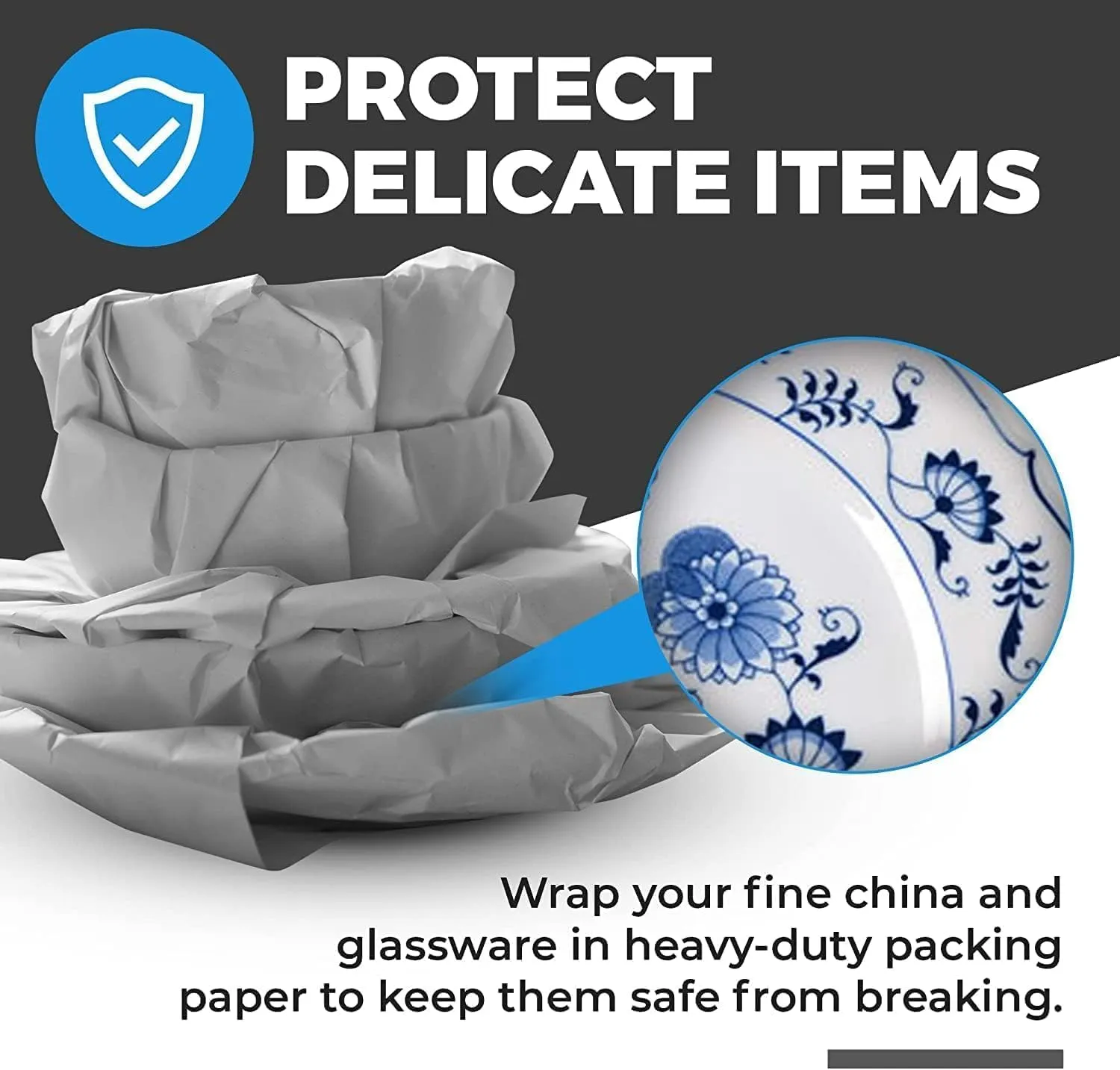 300 Sheets Packing Paper for Moving, Newsprint Paper for Packing Wrapping, Wrapping Paper for Packaging Glasses Dishes - Must Have Moving Supplies Box Filler(12 * 24in)