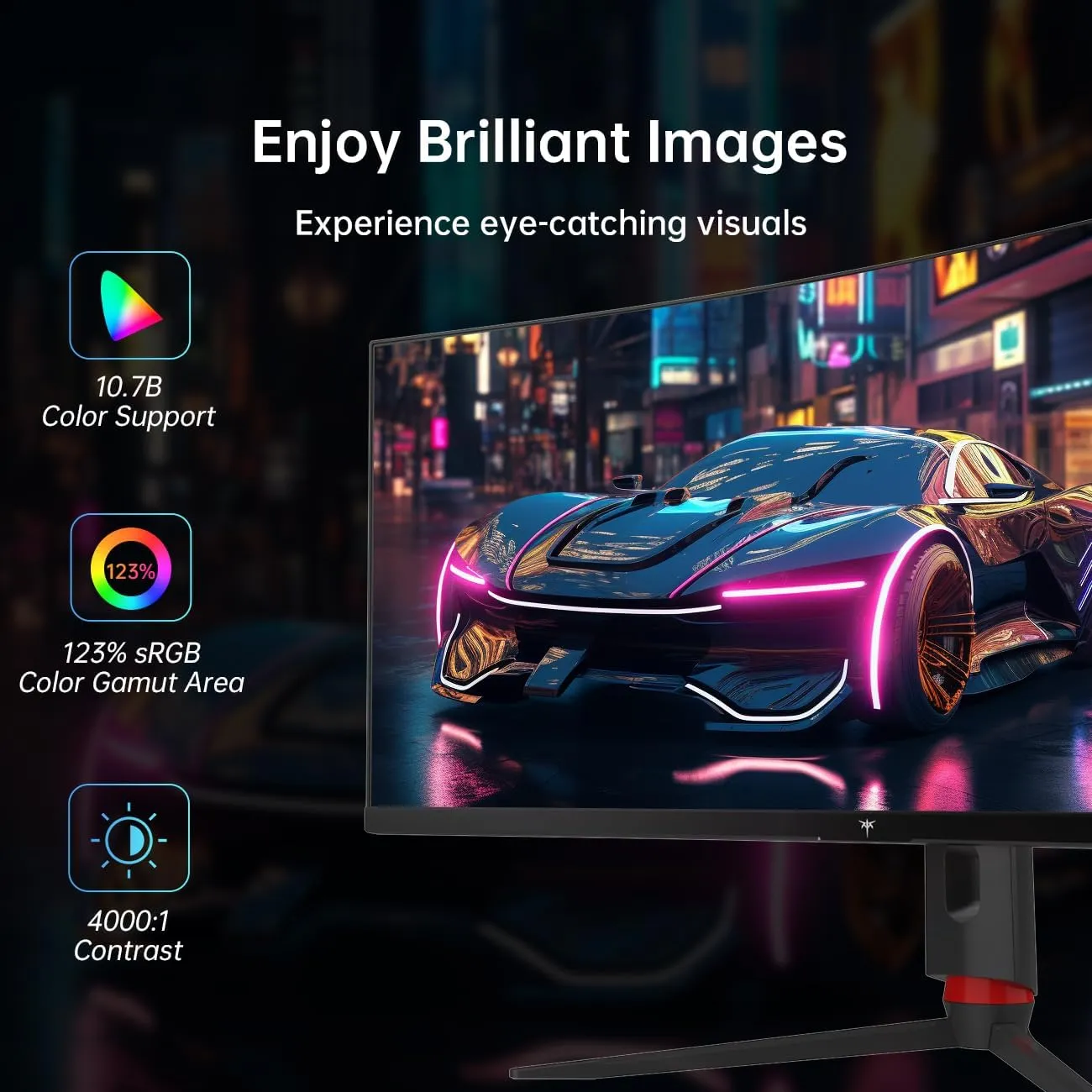 34 Inch Ultrawide Monitor, 165Hz WQHD 3440X1440 Curved Gaming Monitor, 1500R PC Monitor, HDR, FreeSync & G-Sync, HDMI, DisplayPort, VESA, Tilt Swivel Height Pivot Adjustment, H34S18S