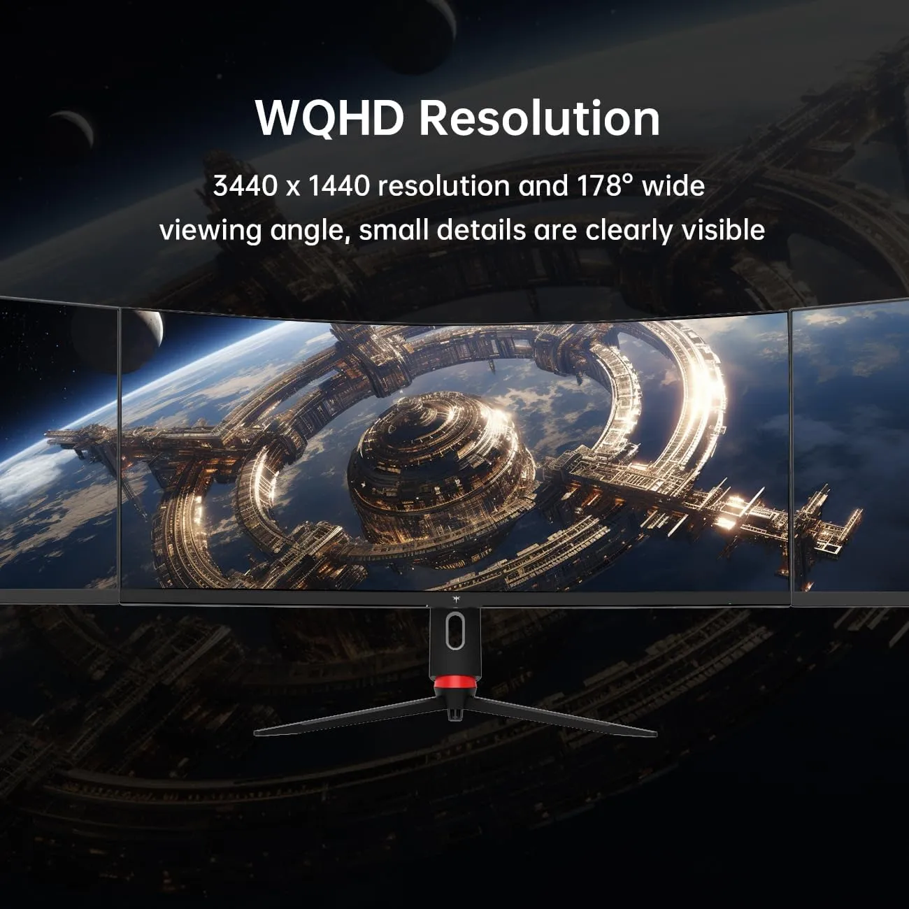 34 Inch Ultrawide Monitor, 165Hz WQHD 3440X1440 Curved Gaming Monitor, 1500R PC Monitor, HDR, FreeSync & G-Sync, HDMI, DisplayPort, VESA, Tilt Swivel Height Pivot Adjustment, H34S18S