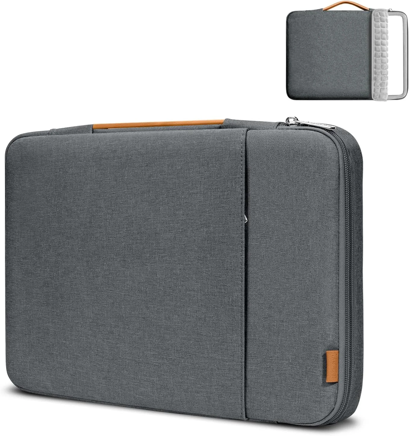 360° Protective Laptop Sleeve for 15-inch New MacBook Air, 16-inch MacBook Pro/Max M4/M3/M2/M1 A2991 A2780 A2485 A2141, Shockproof, Splash-Resistant Bag Case with Accessory Pocket, Grey