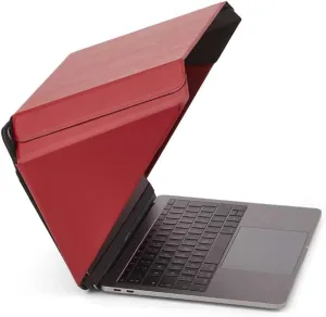 4-in-1 Laptop Sun Shade Lux Hood - Screen Shade, Privacy Screen, Heat Protection, Contrast Enhancement - Fits 12”/13”/14” Laptops, Self-Standing Cover with Pocket - Red