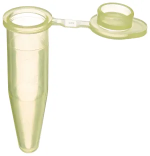 4152 Polypropylene Snap-Cap Microcentrifuge Tube, 1.5ml Capacity, Yellow (Pack of 1000)