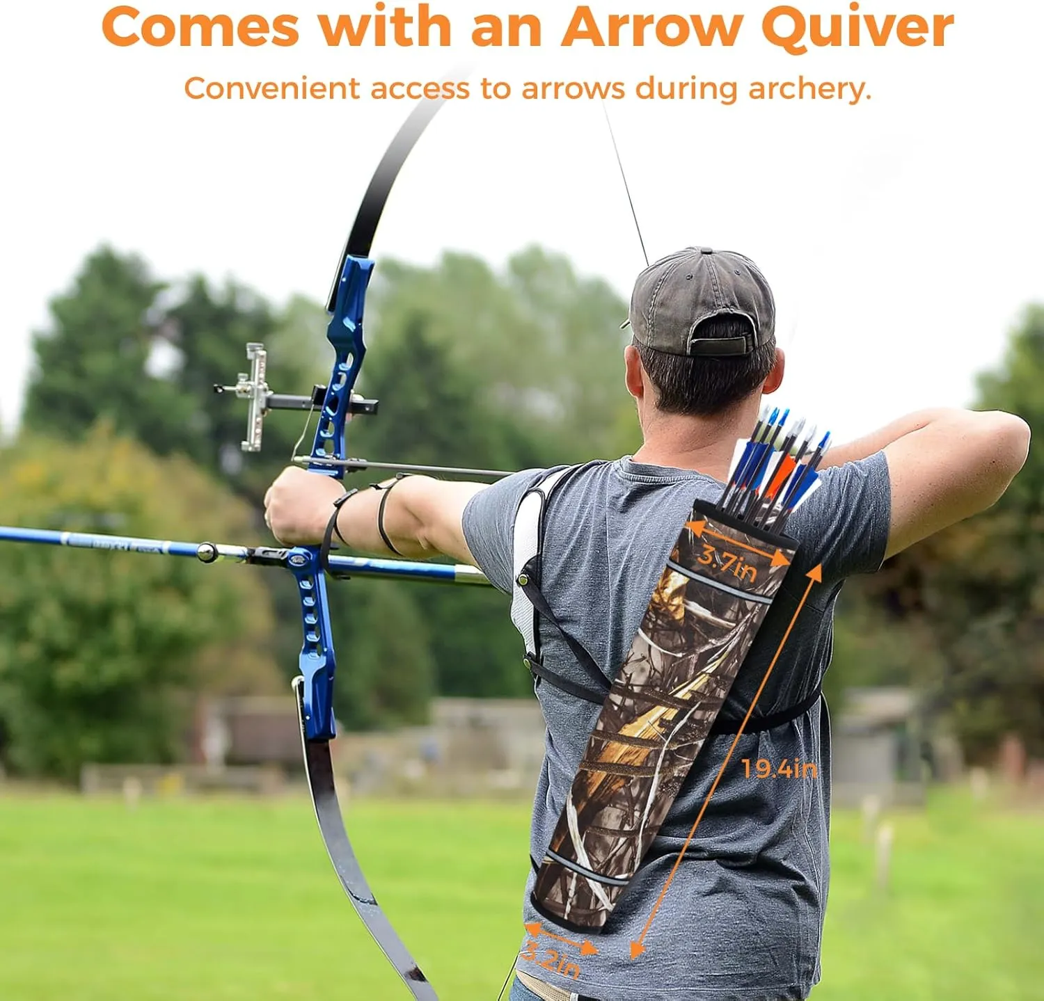 45.3*17.7Inch Compound Bow Case & Arrow Quiver, Multi-Pocket Bow Carry Bag for Archery Accessories, Protective Bow Carrying Case with Cushion Layer, Portable with Adjustable Shoulder Strap Back Straps Handles