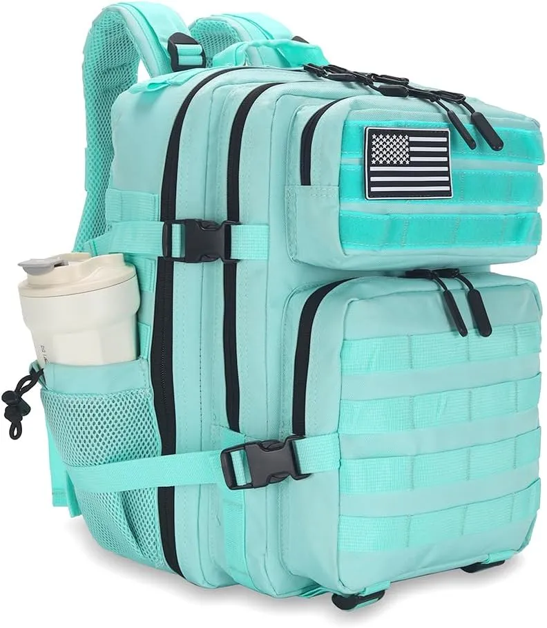 45L Tactical Assault Backpack 3 day assault pack with Molle Waterproof backpack Rucksack for Tactical Backpacks (Mint Green)