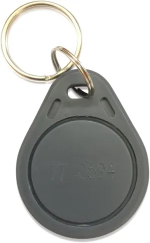 50 Thin 26 Bit Proximity Key Fobs Weigand Prox Keyfobs Compatable with ISOProx 1386 1326 H10301 Format Readers. Works with The vast Majority of Access Control Systems Gray