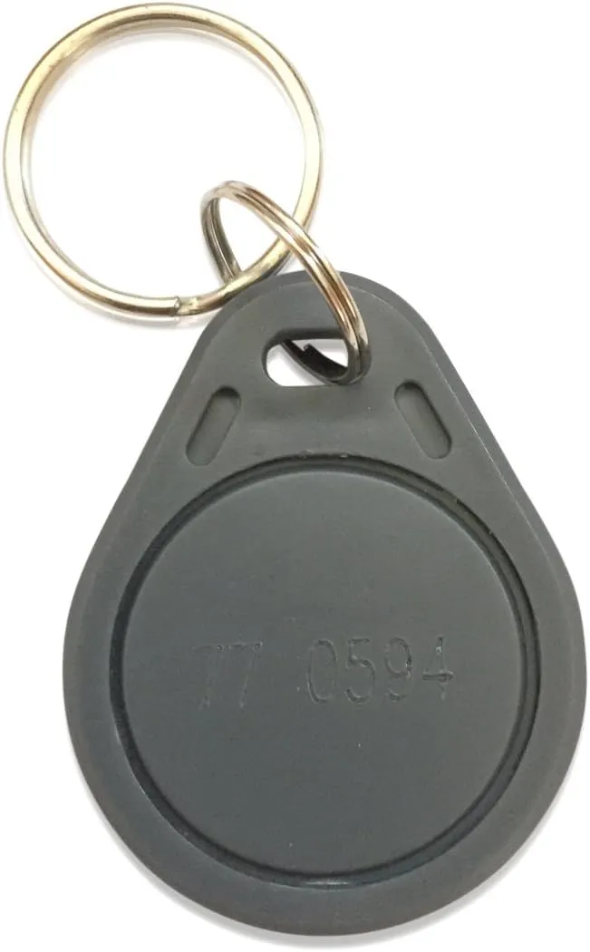50 Thin 26 Bit Proximity Key Fobs Weigand Prox Keyfobs Compatable with ISOProx 1386 1326 H10301 Format Readers. Works with The vast Majority of Access Control Systems Gray