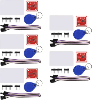 5PCS PN532 NFC NXP RFID Module V3 User Kit Near Field Communication Reader Writer Module Kit I2C SPI HSU with S50 White Card Key Card for Raspberry Pi DIY Smart Phone