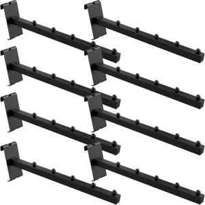 8 Pack Gridwall Waterfall Faceout with 5 Balls 12 Inch Gridwall Clothes Hanger Gridwall Waterfall Faceout Hooks Rectangular Tube Display for Wire Grid and Grid Wall (8, Black)