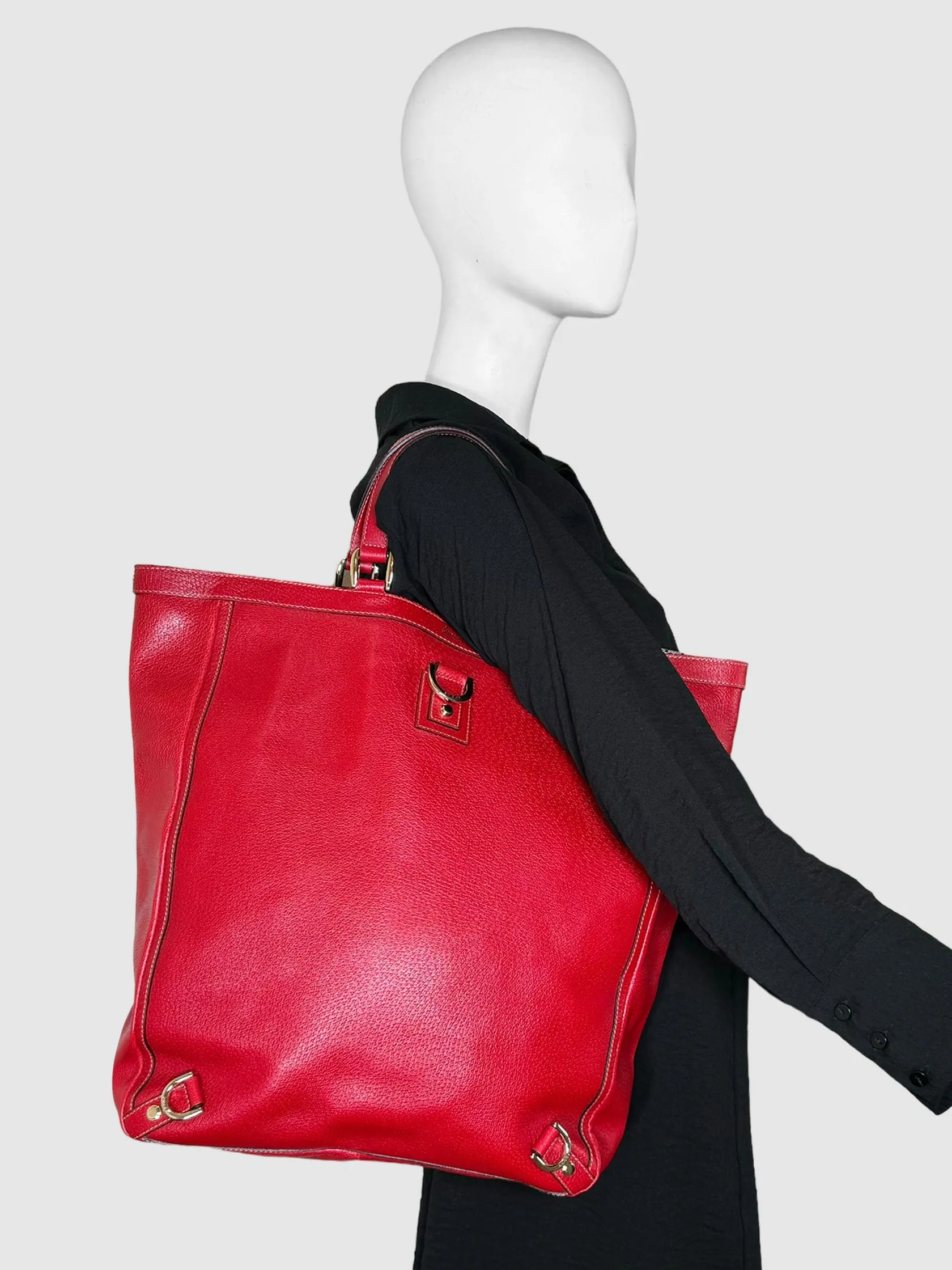 Abbey D-Ring Leather Tote Bag