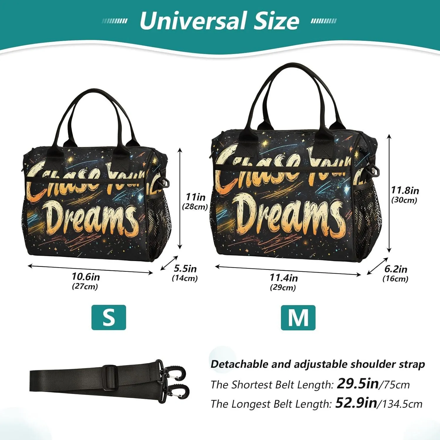 Abstract Chase Dream Lunch Bag Lunch Box for Women Men Reusable Lunch Tote Shoulder Bag Leakproof Thermal Insulated Lunch Containers for Work Picnic Travel