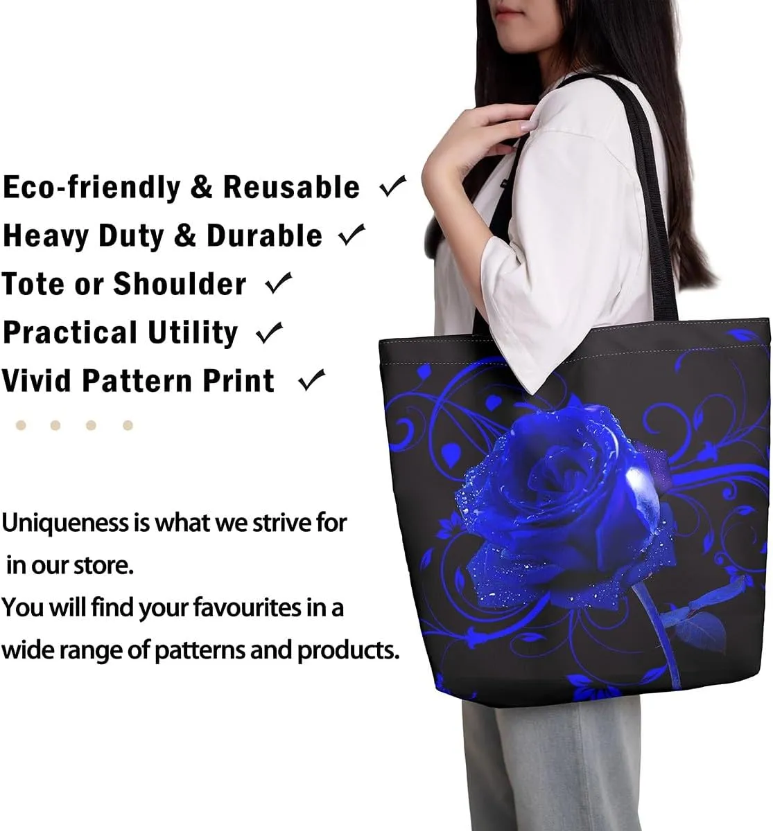 Abstract Marble Canvas Tote Bag for Women Girls,Purple Glitter Marble Reusable Grocery Handbag,Shopping,Beach & Daily Use
