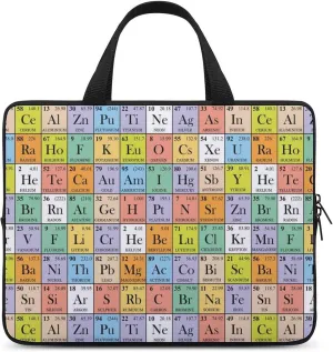 Abstract Periodic Table Funny Laptop Sleeve Bag Portable Carrying Waterproof Shockproof Notebook Cover Protector Case with Handle