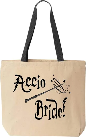 Accio Bride Funny Tote Proposal Magical Canvas Bag Office Wizard Wedding Gift