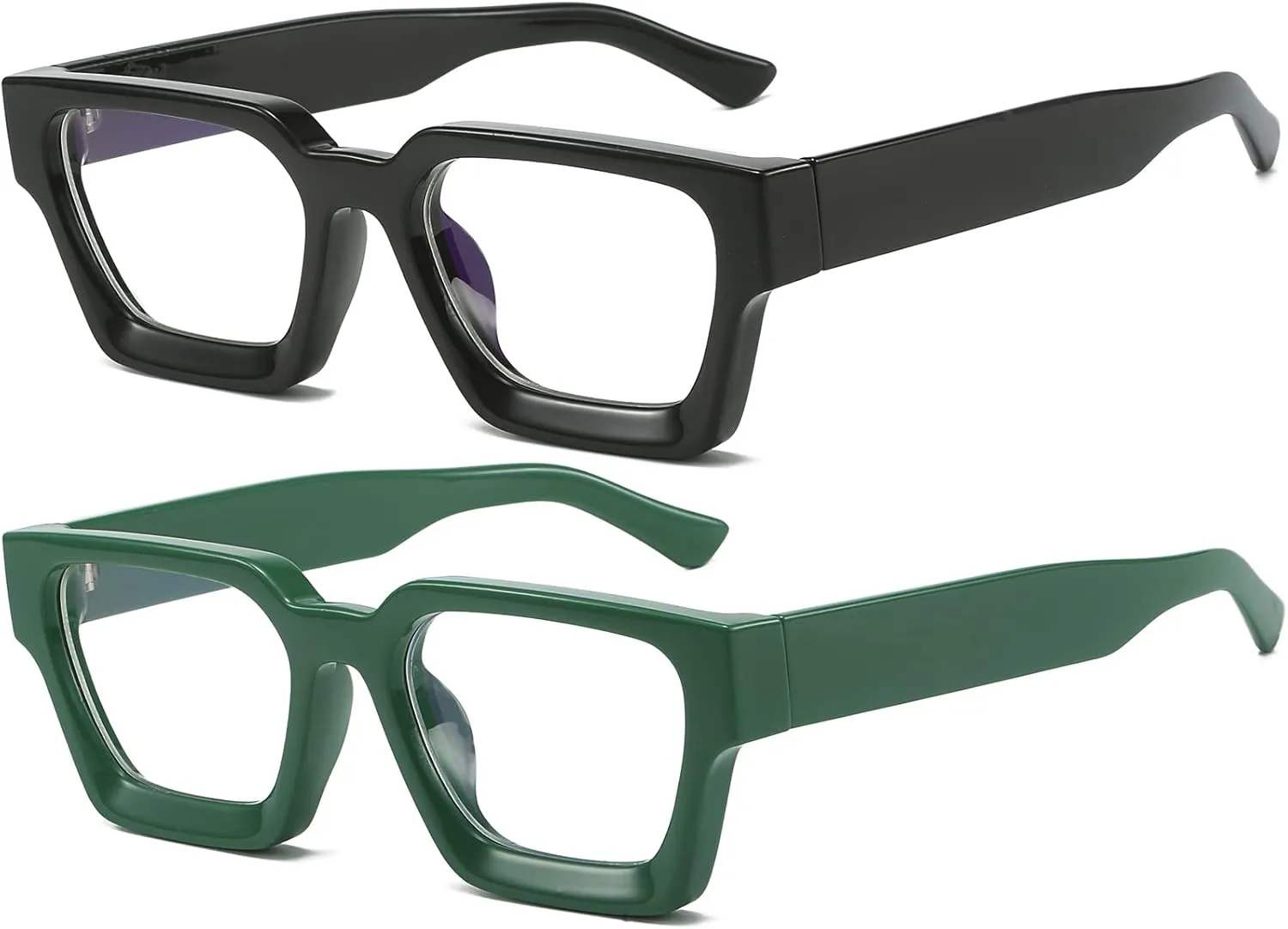 AIEYEZO Square Thick Frame Glasses for Women Men Fashion Blue Light Glasses Trendy Chic Computer Eyeglasses