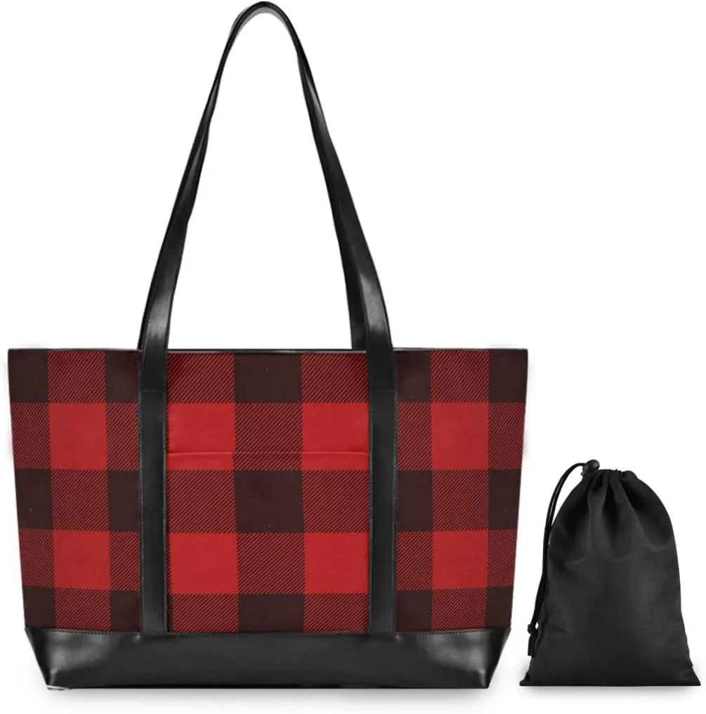 ALAZA Cheetah Leopard Laptop Tote Bag,Fits 15.6 Inch Laptop,Womens Lightweight Canvas Leather Tote Bag Shoulder Bag