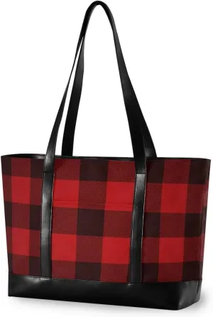 ALAZA Cheetah Leopard Laptop Tote Bag,Fits 15.6 Inch Laptop,Womens Lightweight Canvas Leather Tote Bag Shoulder Bag