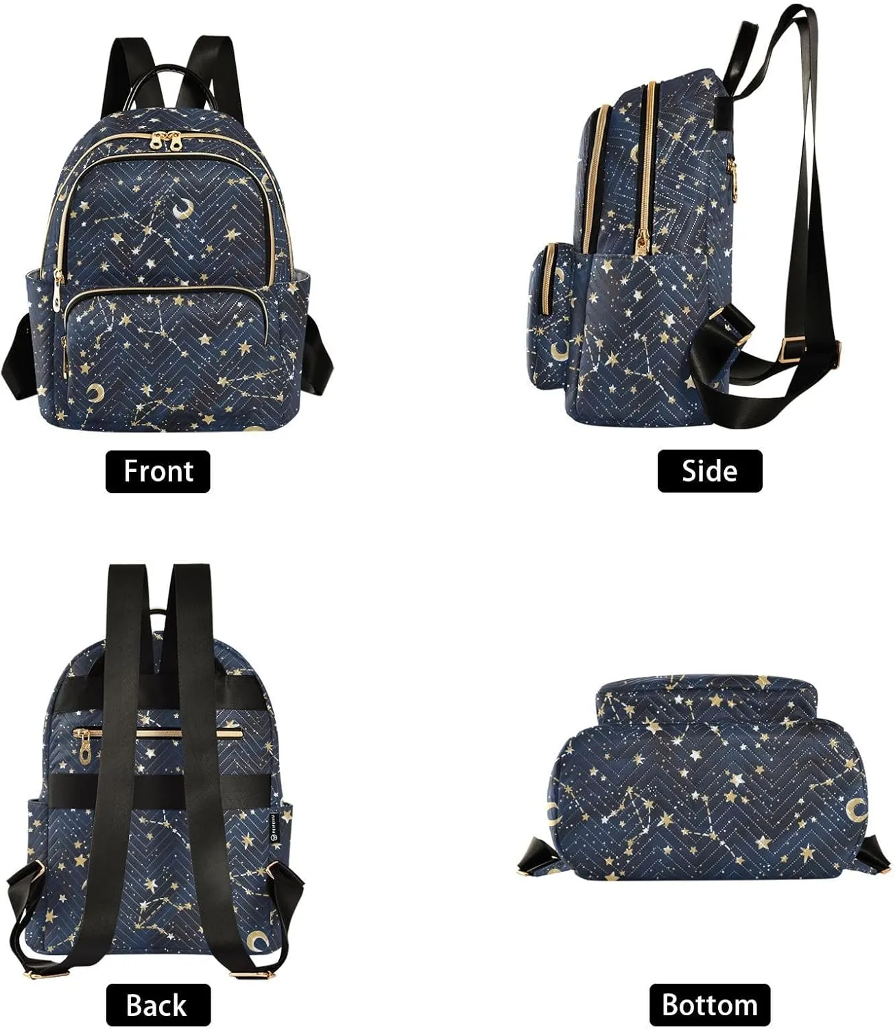 ALAZA Night Sky Stars Moon Women’s Backpack Purse Causal Daypack Work Travel College Business Trip Bag Shoulder Bag
