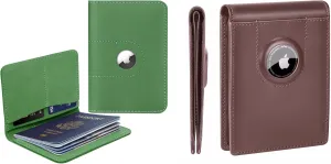 ALLIVE Genuine Leather Passport Holder With airtag & Genuine Leather Airtag Wallet for Men