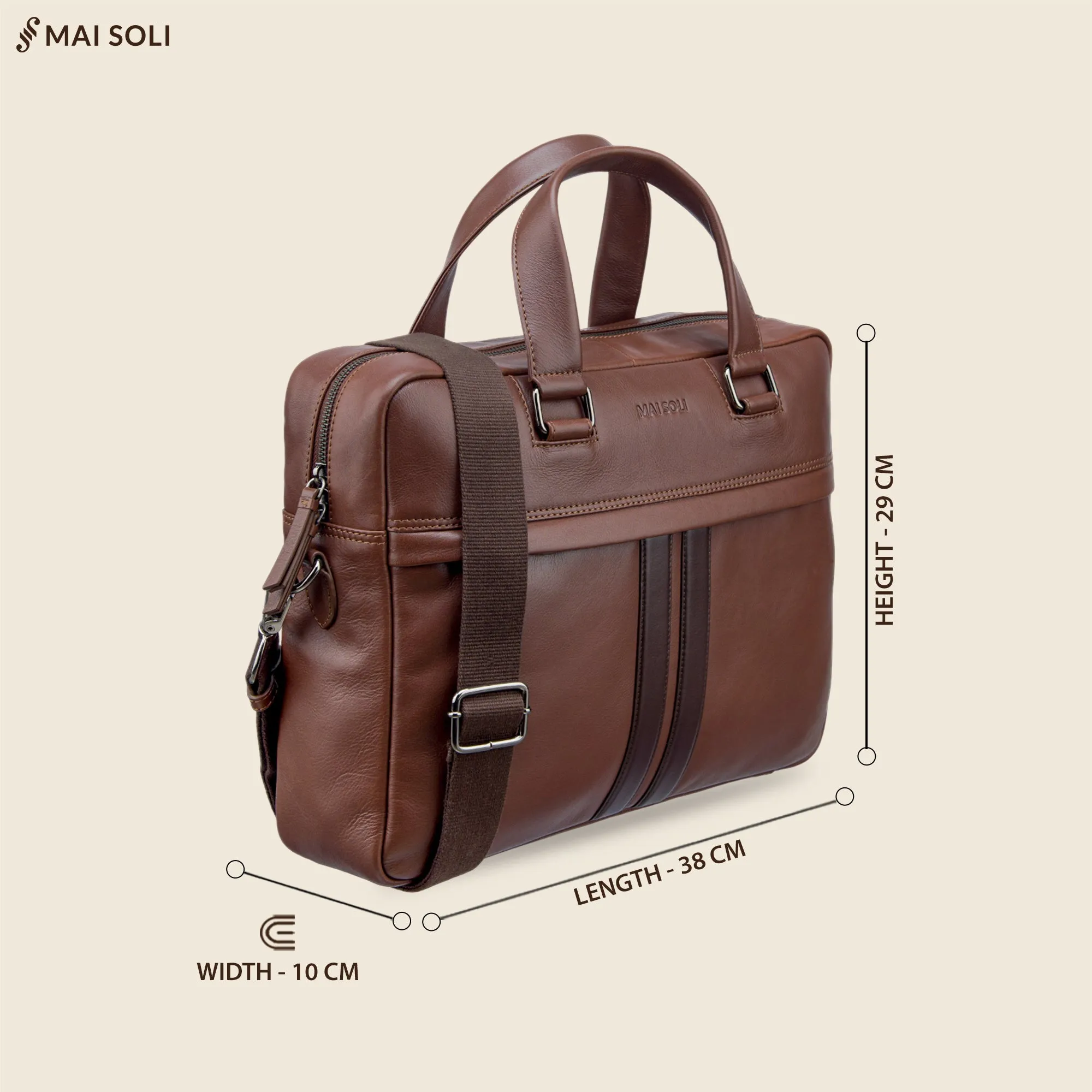 Alpha Laptop Bag - Chestnut Brown