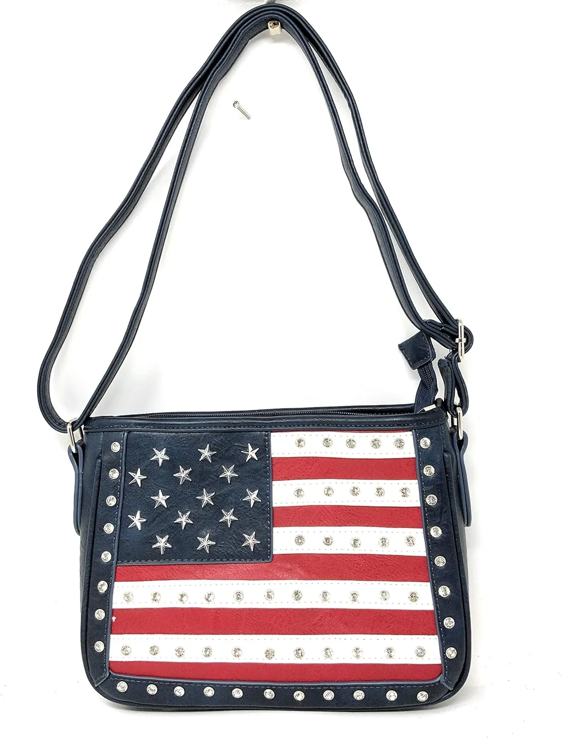 American Flag Rhinestone Handbag, Purse Wallet in Multi Colors