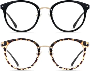 ANDWOOD Blue Light Blocking Glasses Women Computer Screen Oversized Bluelight Blocker for Big Heads Anti Eye Strain