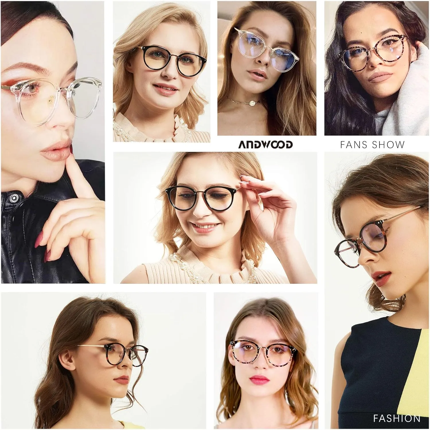 ANDWOOD Blue Light Blocking Glasses Women Computer Screen Oversized Bluelight Blocker for Big Heads Anti Eye Strain