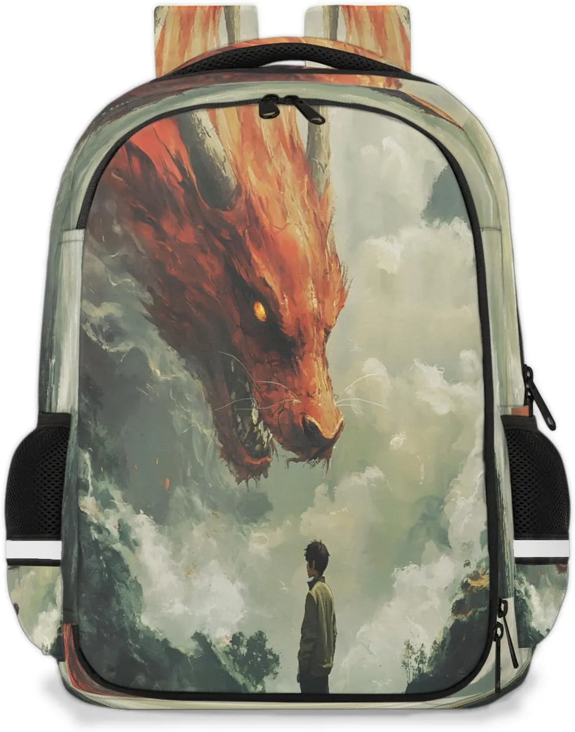 Animal Dragon Travel Backpack Waterproof Laptop Shoulder Bag with Adjustable Strap Casual Hiking Gym Travel Daypack