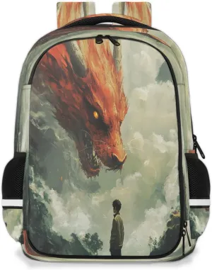 Animal Dragon Travel Backpack Waterproof Laptop Shoulder Bag with Adjustable Strap Casual Hiking Gym Travel Daypack