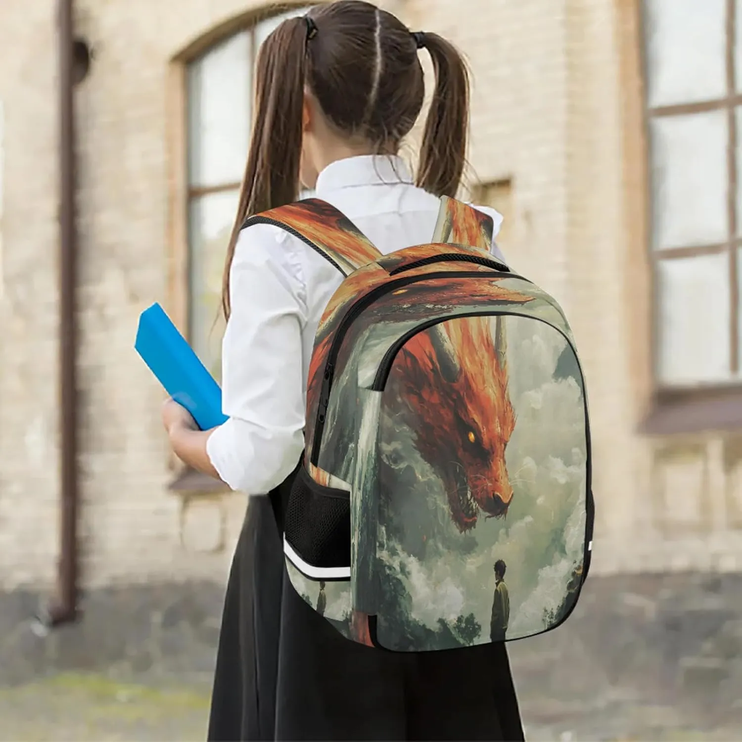 Animal Dragon Travel Backpack Waterproof Laptop Shoulder Bag with Adjustable Strap Casual Hiking Gym Travel Daypack